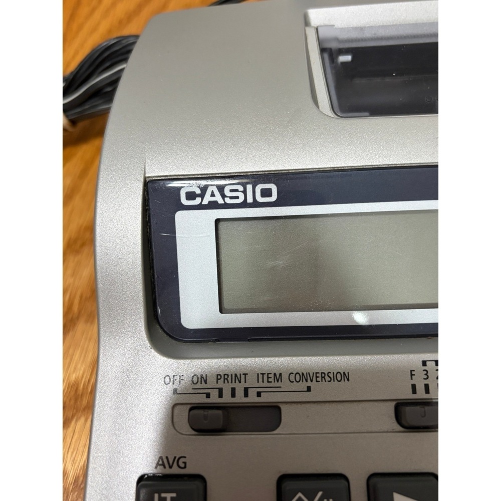 Casio HR-150TM 12 Digit Printing Calculator Silver‎ Desktop with AC Adapter